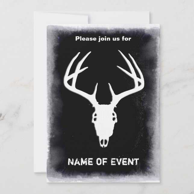 Invitation Crâne de chasse aux cerfs sur mesure (Devant)