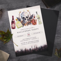 Crâne déplaisant et alcool | Fun Adult Halloween P