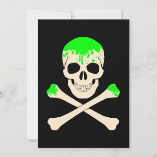 Invitation crâne d'Halloween slime squelette de crossbones