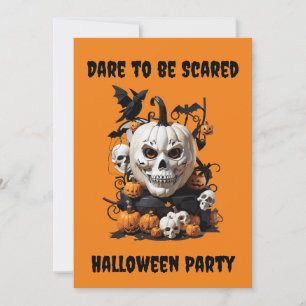 Invitation Crâne effrayant personnalisé Fête d'Halloween