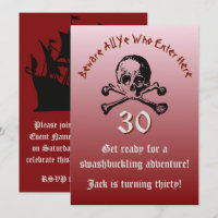 Crâne et os croisés de navire pirate pour 30e anni