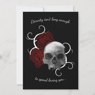 Invitation Crâne et Roses avec Thorns Goth Mariage