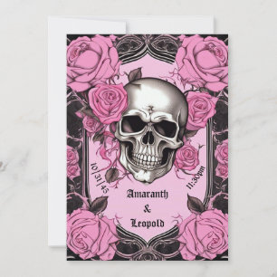 Invitation Crâne Et Roses Roses Roses Roses Traditionnelles M