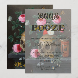 Invitation Crâne gothique et Halloween adulte Rose