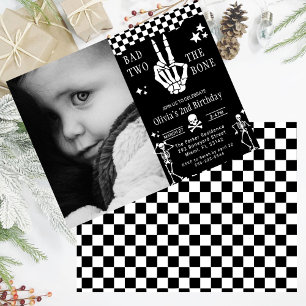 Invitation Crâne Squelette Mauvais jusqu'à l'Os 2ème Annivers