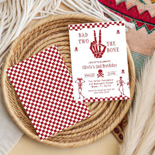 Invitation Crâne Squelette Mauvais jusqu'à l'Os 2ème Annivers