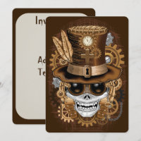 Crâne Steampunk Voodoo Machine Rétro