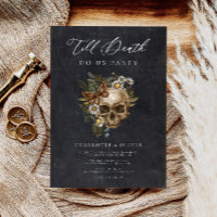 Crâne vintage et Mariage gothique papillon