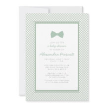 cravate arc vert En vichy sauge baby shower invita