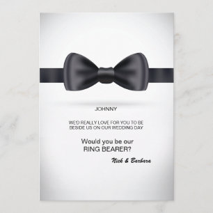 Invitation Cravate Groomsman noir en soie