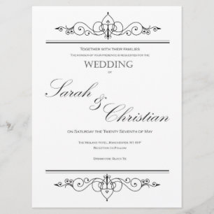 Invitation Cravate noire - Élégant simple - Mariage - Invitat