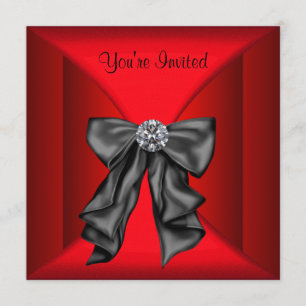 Invitation Cravate noire rouge