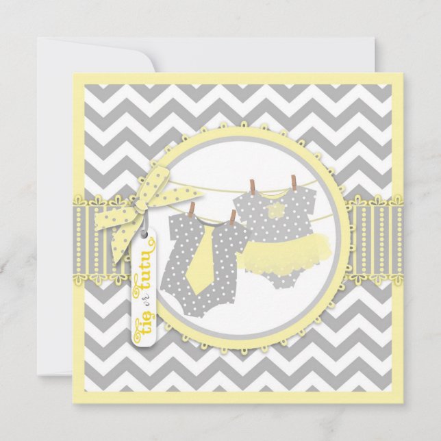 Invitation Cravate ou Tutu & Chevron Imprimer la partie de ré (Devant)