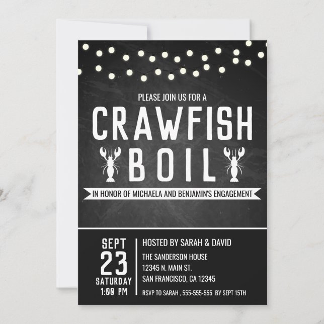 Invitation Crawfish Boil Couples de douche (Devant)