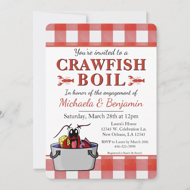 Invitation Crawfish Boil Couples de douche (Devant)