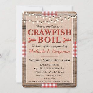 Invitation Crawfish Boil Couples Engagement Partie Russe