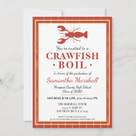 Invitation Crawfish Boil fruits de mer Red School Graduation