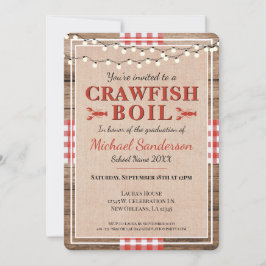 Invitation Crawfish Boil Graduation Parti rustique