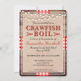 Invitation Crawfish Boil Graduation Party Rustique