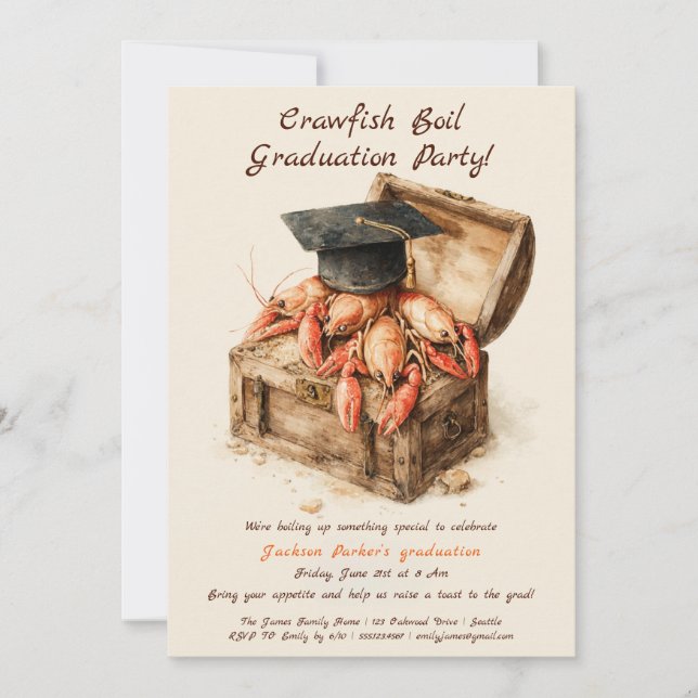 Invitation Crawfish Boil Graduation Party | Southern Style  (Devant)