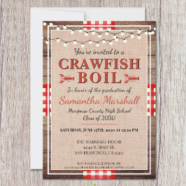 Invitation Crawfish Boil Rustic School Graduation Party