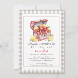 Invitation Crayfish & Lemon Treasure Chest Anniversaire