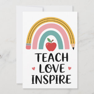 Invitation Crayon Arc-en-Ciel Vibrant Professeur avec Pomme R