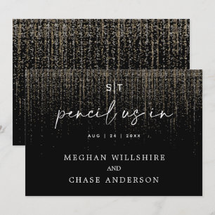 Invitation Crayon Moderne Nous En Parties scintillant Champag