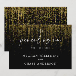 Invitation Crayon Moderne Nous En Parties scintillant Or Edgy
