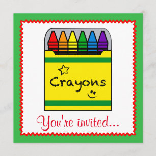 Invitation Crayons dans une boîte Projet d'art Anniversaire