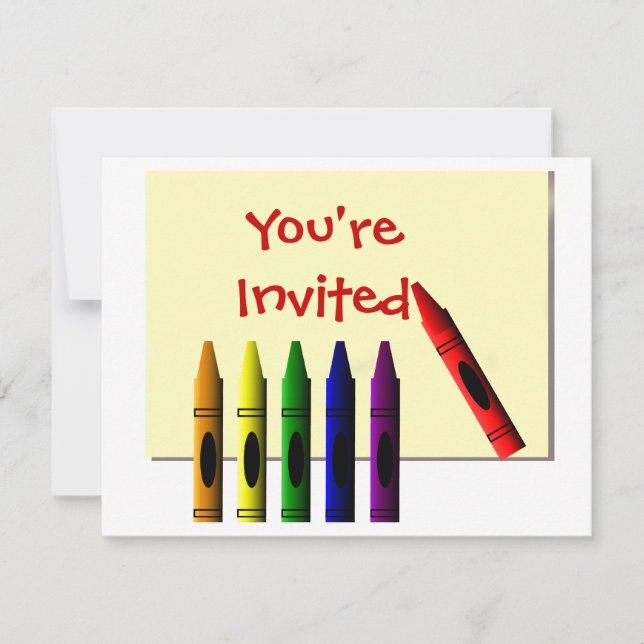 Invitation Crayons tu es invité (Devant)