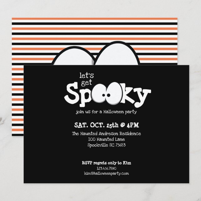 Invitation Crazy Eyes Faisons-nous une Halloween Épouvantable (Devant / Derrière)