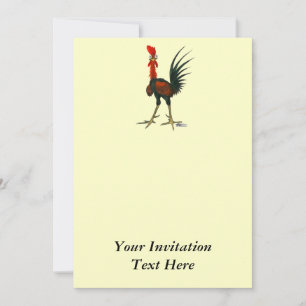 Invitation Crazy rooster