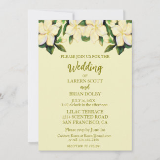Invitation Cream & Gold Calla Lilies Mariage verdoyant