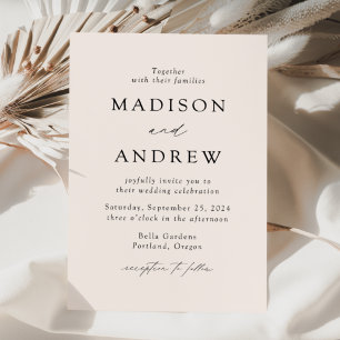 Invitation Cream Modern Elegance Wedding
