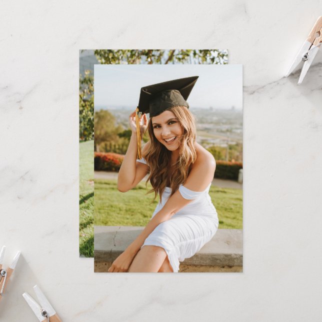 Invitation Create Your Own Custom Graduate 2 Photo (Devant/Arrière en situation)
