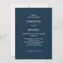 Création de mariage minimaliste marine