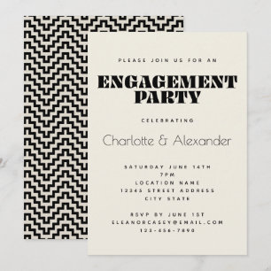 Invitation Création Rétro Groovy des Années 70 en Noir pour u