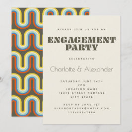 Invitation Création Rétro Groovy des Années 70 en Olive pour