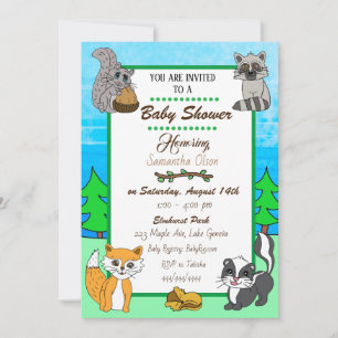 Invitation Créations forestières Animaux forestiers Baby show