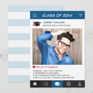 Invitation Creative Instagram Frame Photo Graduation Party