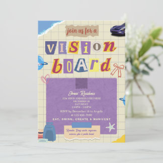 Invitation Creative Scrapbook Vision Board Girls Night Party