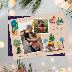 Invitation Crèche Famille Religieuse 2 Photos Noël