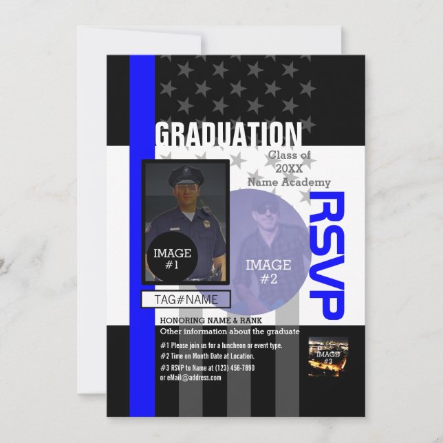 Invitation Créez le vôtre avec 3 images et 9 lignes de texte (Devant)