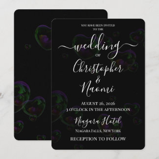 Invitation Créez Vos Propres Cœurs De Verre Noir Mariage