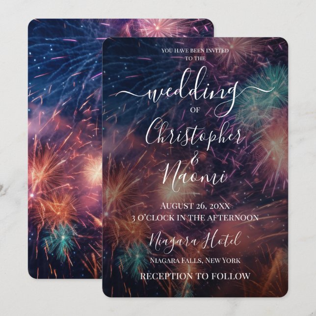 Invitation Créez vos propres feux d'artifice colorés (Devant / Derrière)
