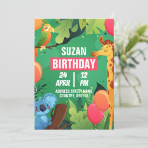 Invitation Créez votre propre Anniversaire de enfant animal p