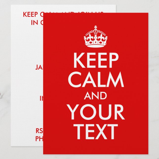 Invitation Créez votre propre calme et votre texte (Devant / Derrière)