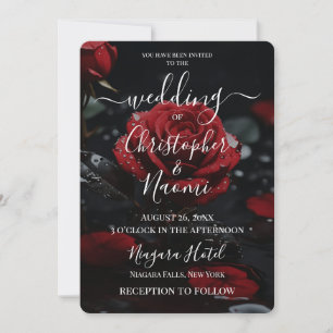 Invitation Créez votre propre closeuse Rose Rouge foncé