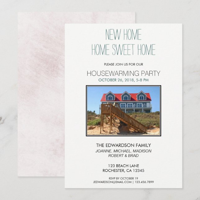 Invitation Créez votre propre Fête de la Maison neuve (Devant / Derrière)